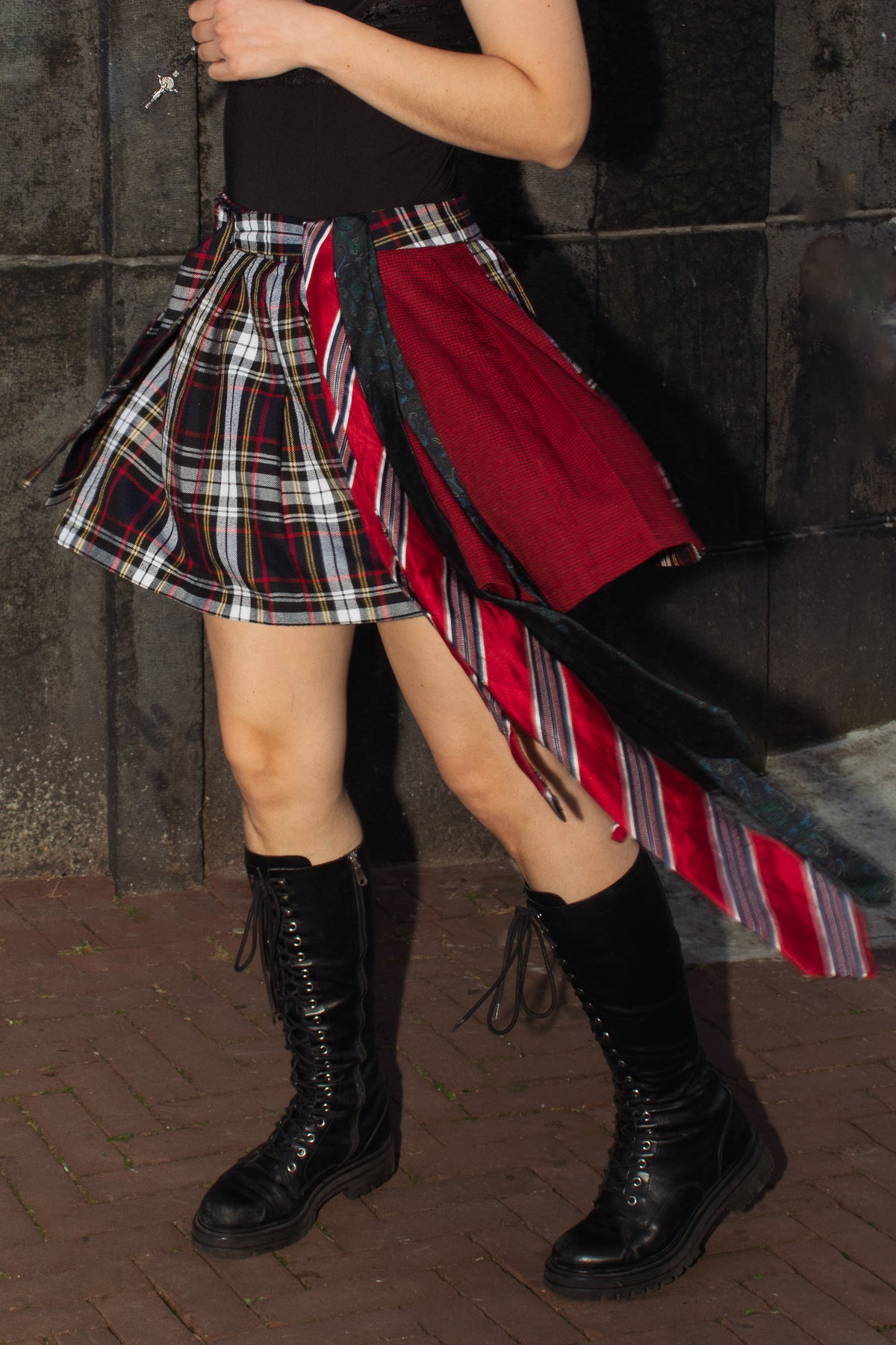 ties are short - upcycled mini skirt