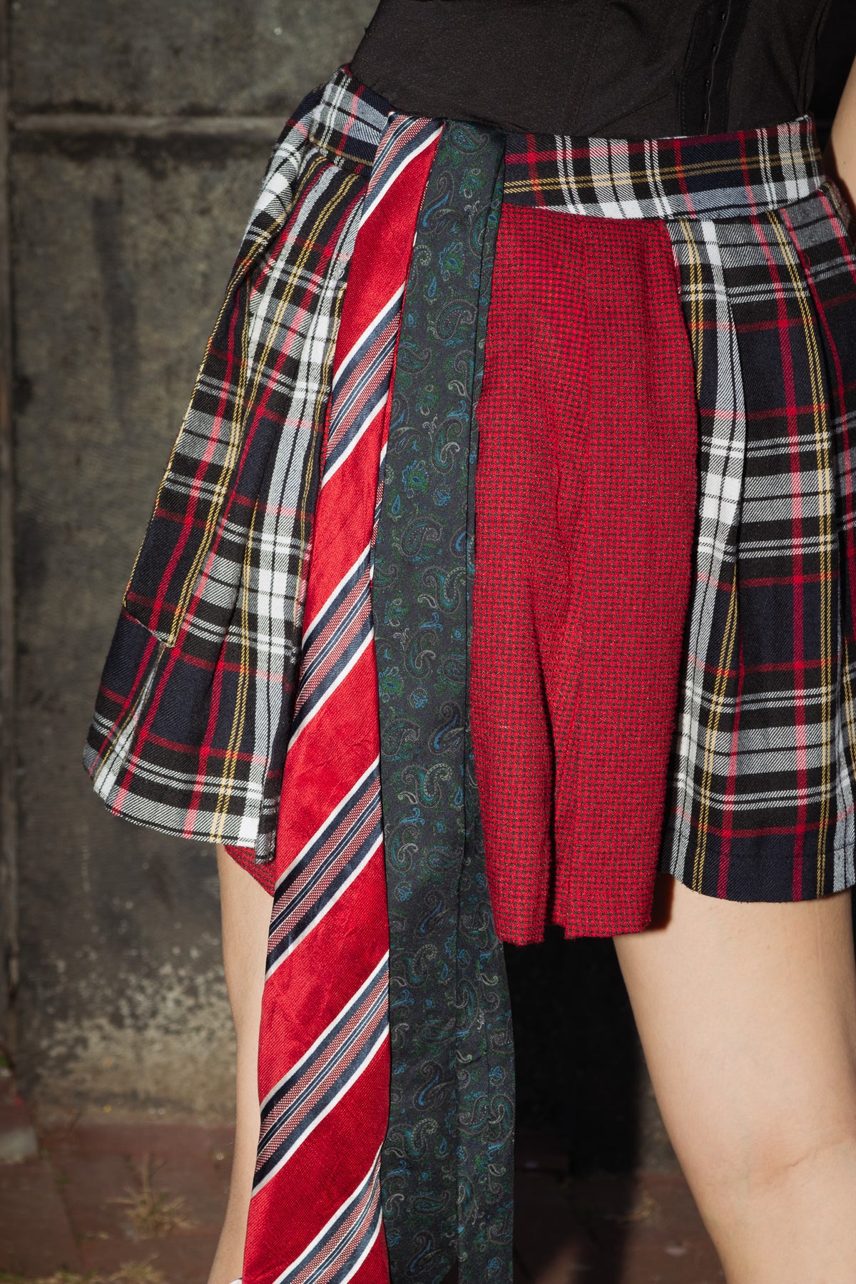ties are short - upcycled mini skirt