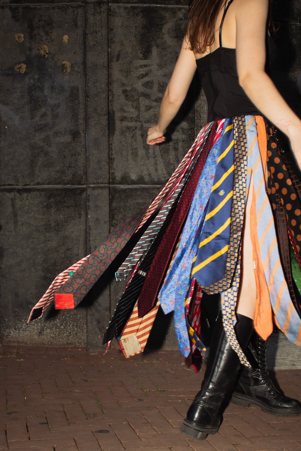 ties and problems - upcycled maxi skirt