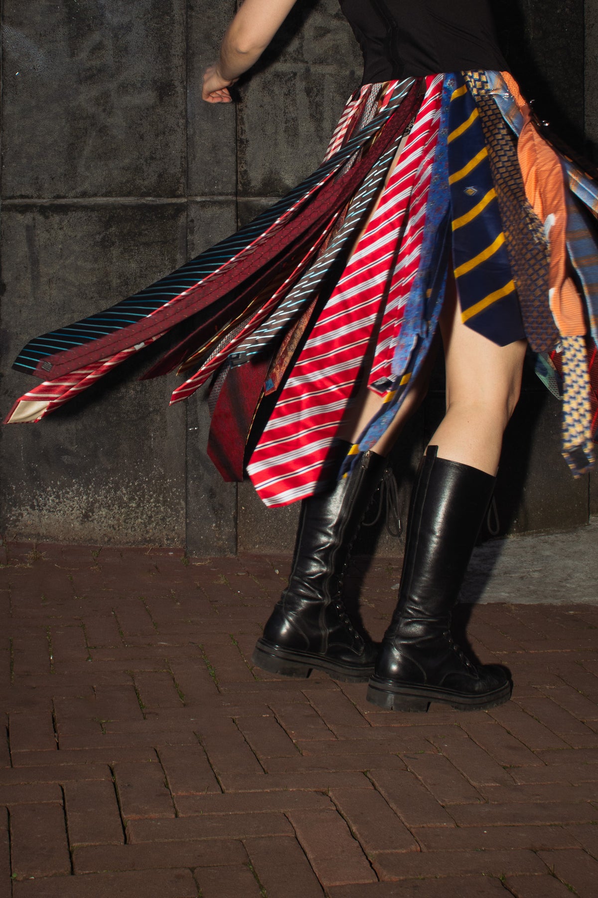 ties and problems - upcycled maxi skirt