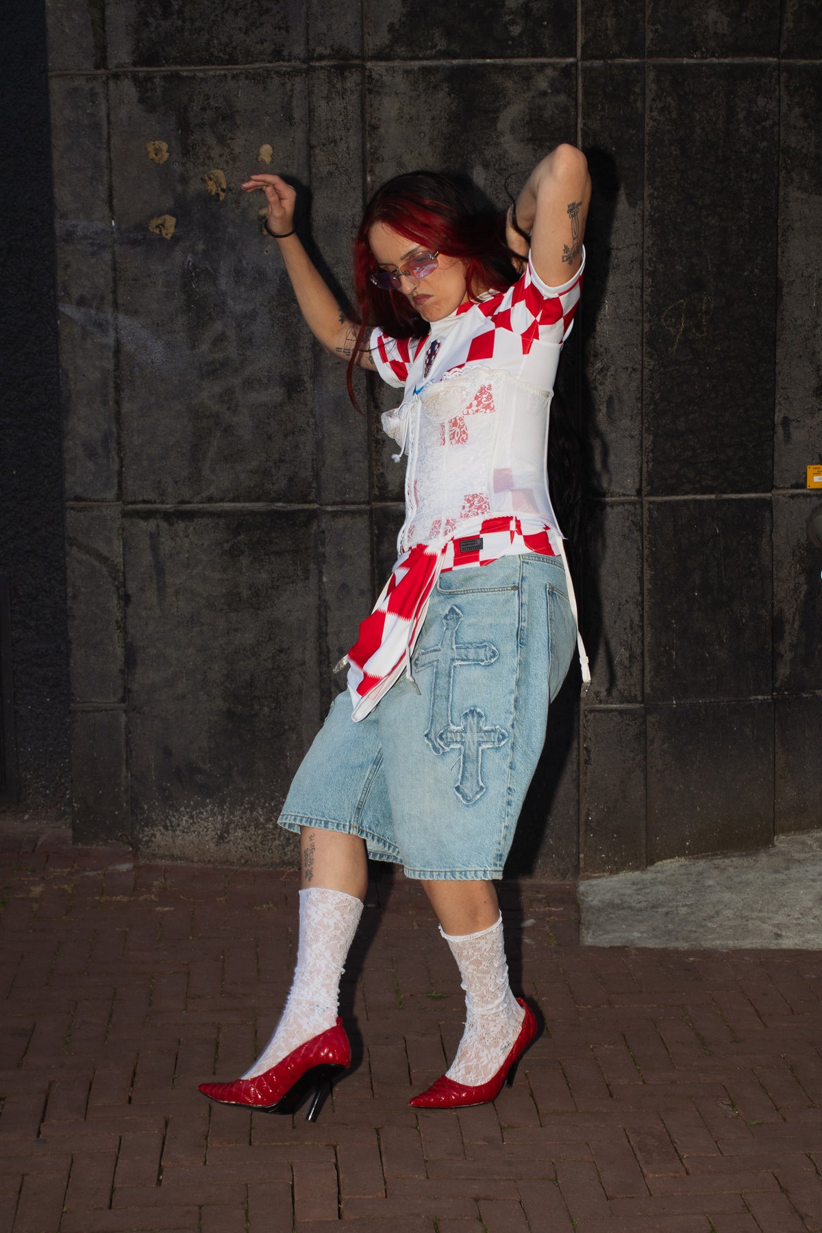 croatia trophy wife - upcycled jersey top